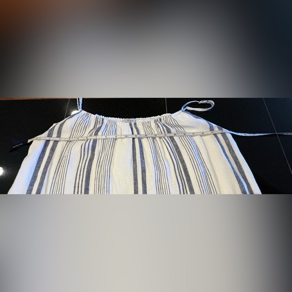 Rails Adora  Midi Stripped Linen Blend Dress/ white -smoke Blue/SZ.XL Women’s - Picture 8 of 15